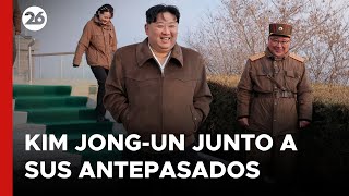 Kim Jong-Un se mostró por primera vez junto a los retratos de sus antepasados