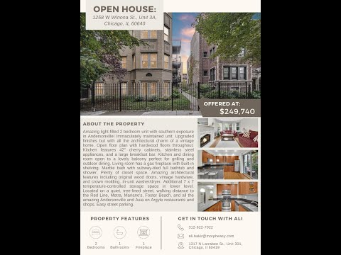 Light-filled 2 bedroom unit with southern exposure in Andersonville! (1258 W Winona, Chicago, IL)