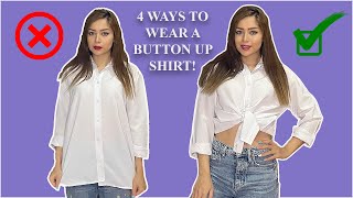 4 WAYS TO WEAR A  BUTTON UP SHIRT | 4روش مختلف برای پوشیدن یک پیراهن