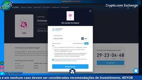 Crypto.com: Estreia ⚡️SUPERCHARGER⚡️ #Uniswap e primeiro depósito