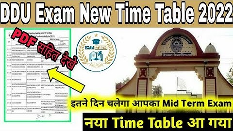 new Time Table DDU Semester Midterm Exam 2022 PDF सहित देखे