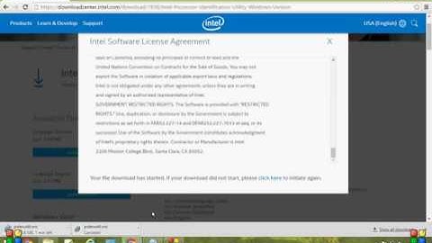 how to check prossesor IntelR Processor Identification Utility