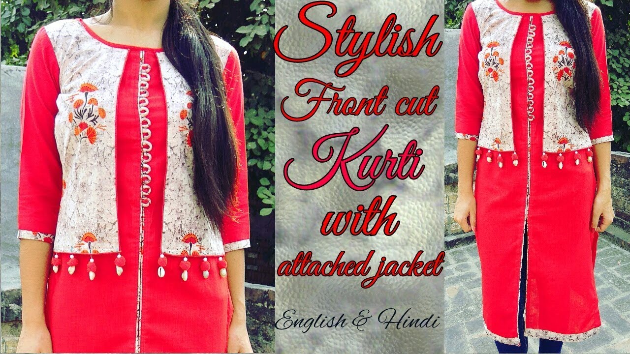 Stylish Cotton-Chanderi Jacket Style Kurti