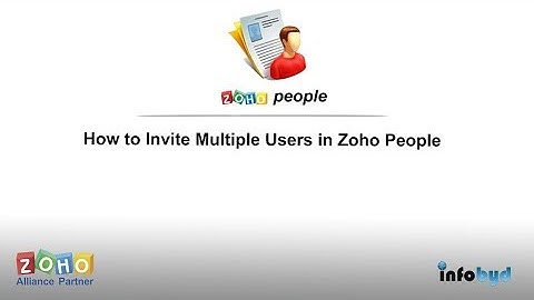 How to Invite Multiple Users in Zoho People