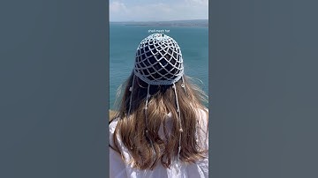 Crochet shell hat🌊🐚🧵 #crochetpattern #crochethat #shellcraft #summercrochet