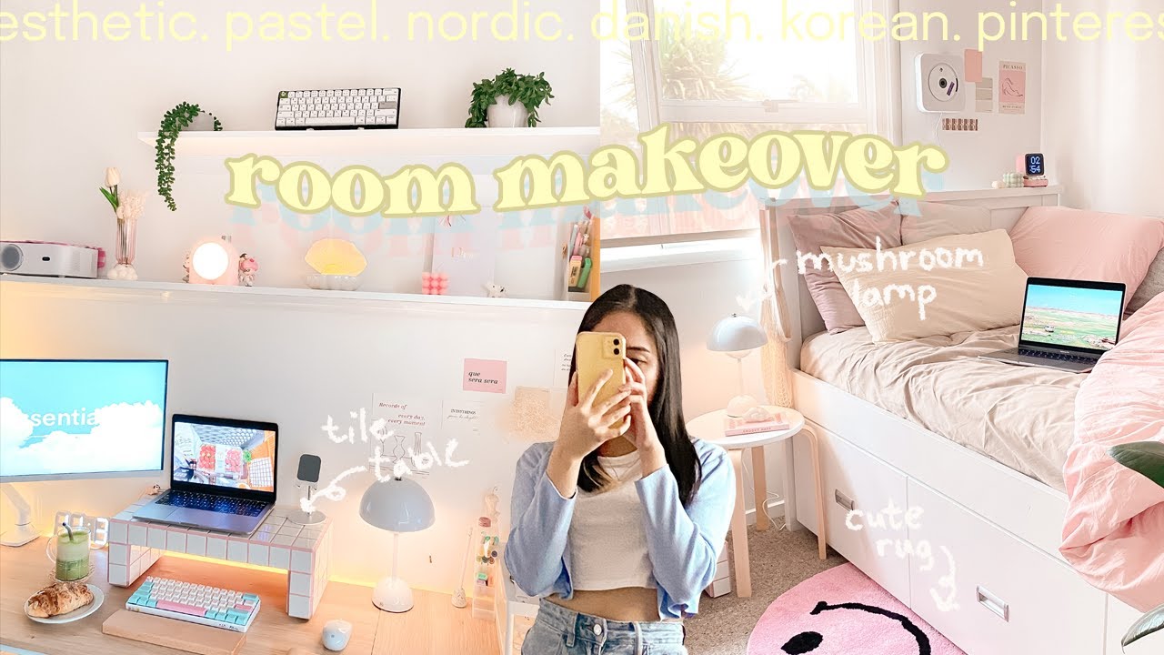 room makeover updates🎐 pastel, korean/danish inspired, aliexpress decor ...