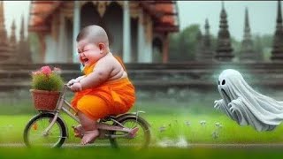 so cute little monk 🌵🌱🍄 little baby 🍁🌷🍀 baby monk 🌵🌿 #youtube video #vairal video