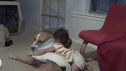 Baby Elena Getting Sampson Ready for Bed