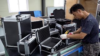 Process of making aluminum hard case. Korean best storage carrying case manufacturing factory