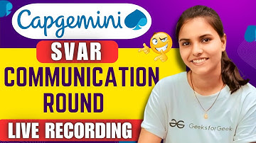 Capgemini SVAR Communication Round | Live Questions Recording #capgemini_svar_communication_round