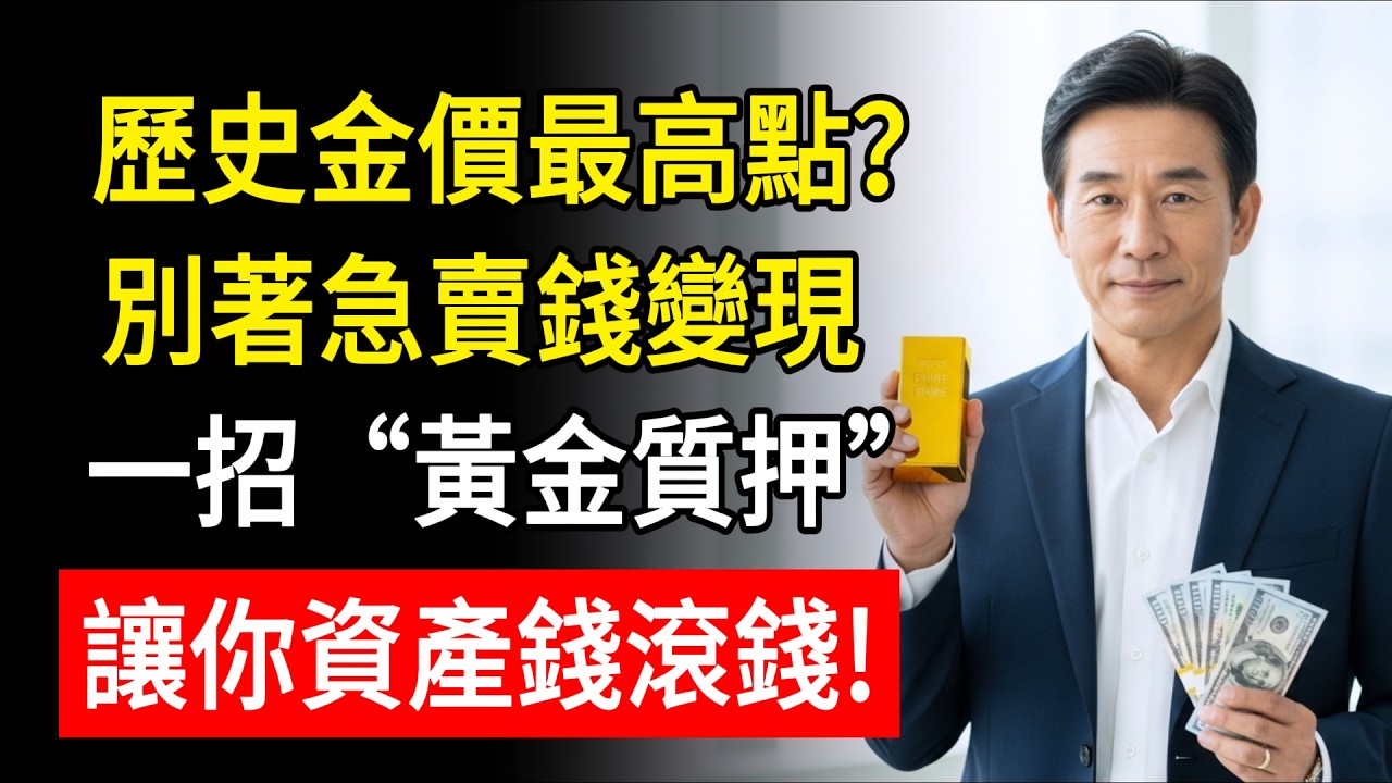 2026金價歷史高點別急著賣！教你這招「黃金質押」：金子留給子孫，每個月還能領現錢花？阿志揭秘：銀行沒說的「高齡金融」新功能，讓你資產不縮水還能錢滾錢！