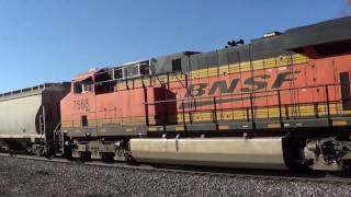 BNSF Engineer Waves from N-CRIGAL Freight Train