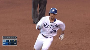 CLE@KC: Aoki rips stand-up triple, cuts deficit to 1