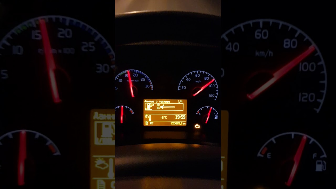 Volvo FL 240 Расход топлива, Давление масла.