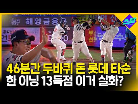 튼동마저 <strong>미소</strong> 활짝.. 46분 걸려 타순 두 바퀴 13득점