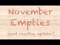 November Empties and Low Buy Update! (It’s a DOOZY!!)