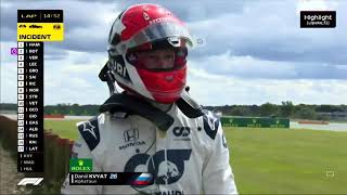 Danili Kvyat Pushes Camera Away after his Crash | 2020 British Grand Prix  |