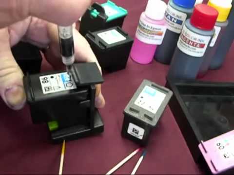 What are the ink refill instructions for an HP printer cartridge?