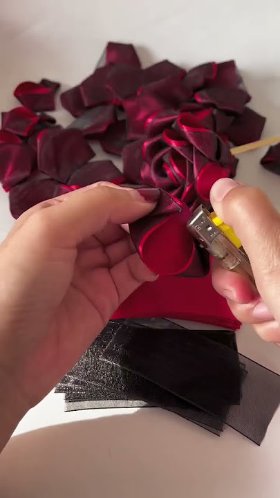 Hadiah bunga mawar pita buatan tangan diy #diy #buatantangan #bunga #mawar #tutorial #hadiahbuatantangan #kerajinan