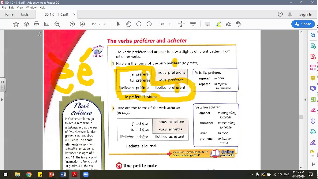 Bien Dit 1 Ch 4 pt 2 Verbs like Préférer and Acheter - YouTube