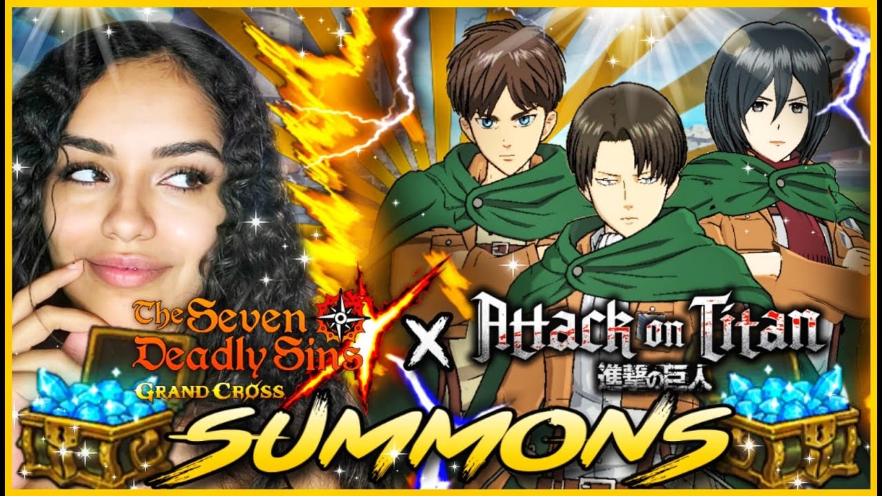 Seven Deadly Sins: Grand Cross (Global) Attack on Titan Collab Summons!