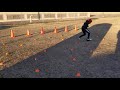 Don Diego dribbling around cones (freestyling)