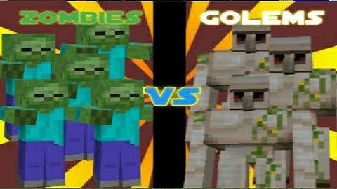 EP.2 Minecraft | 5 Golems VS Zombies