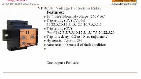 VOLTAGE PROTECTION  RELAY ELECTRICAL VPR 604 SELEC