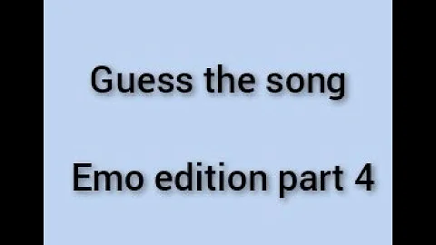 Try to guess the song (emo edition part 4)