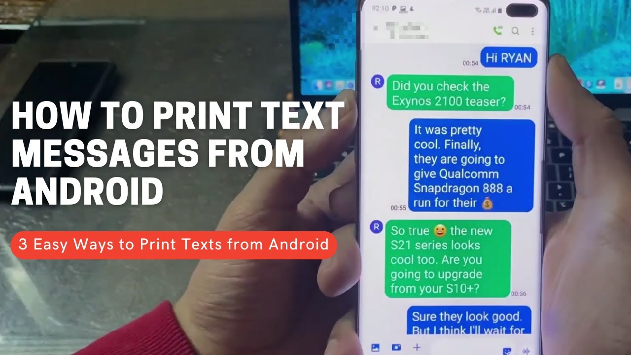 mælk Fremskynde Mundskyl How to Print Text Messages from Android Phone (3 Easy Ways) - YouTube