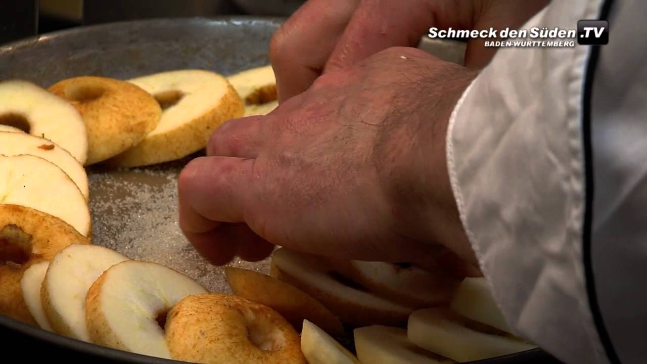 Löwenzahnblüteneis mit Weinschaumsauce und Apfeltarte (Kurzversion ...