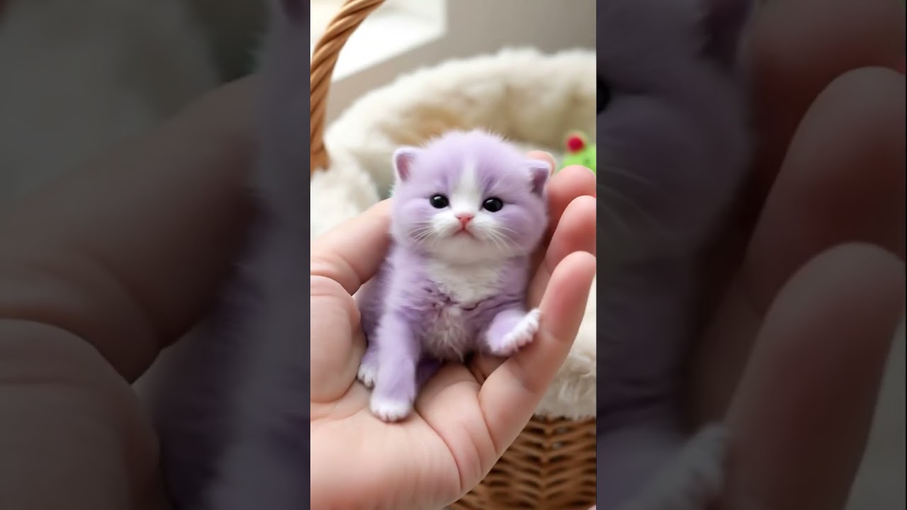 Cute purple kitten 
