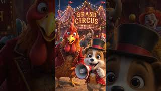 Murga Aur Pilla Ka Circus Show 🎪😂  AICartoon #FunnyShorts #CircusShow #Murga #Pilla #AIAnimation
