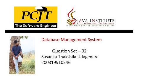 Question Set 02 | Database Management System | Java Institute