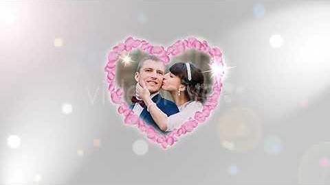 Floating Rose Petal Form Heart Shape Frame | Motion Graphics - Envato elements