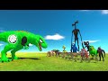 Hulk T-REX Death Fall VS Siren Head + Dinosaurs - Animal Revolt Battle Simulator