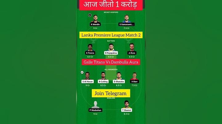 Lanka Premiere League 2nd Match Galle Titans Vs Dambulla Aura Dream 11 Winning Team