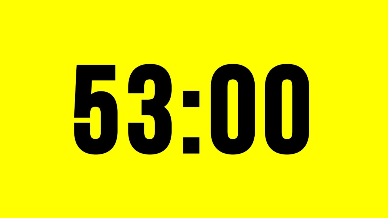53 Minute Timer Countdown No Music With Alarm