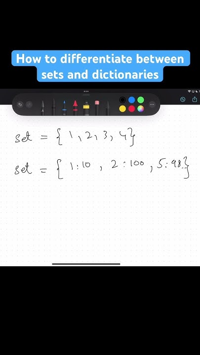 How to differentiate between set and dictionary in #python - YouTube