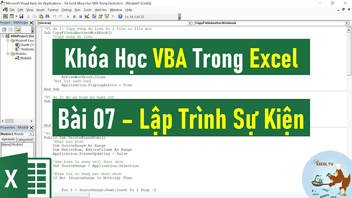 Hướng dẫn lập trình vba trong excel 2007 năm 2024