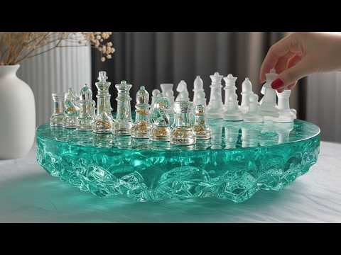 Frozen ICE RESIN CHESS Set — The Crystal Iceberg Edition