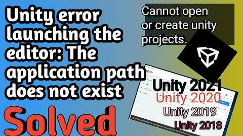 How to fix error launching the editor: The application path does not exist in Unity.