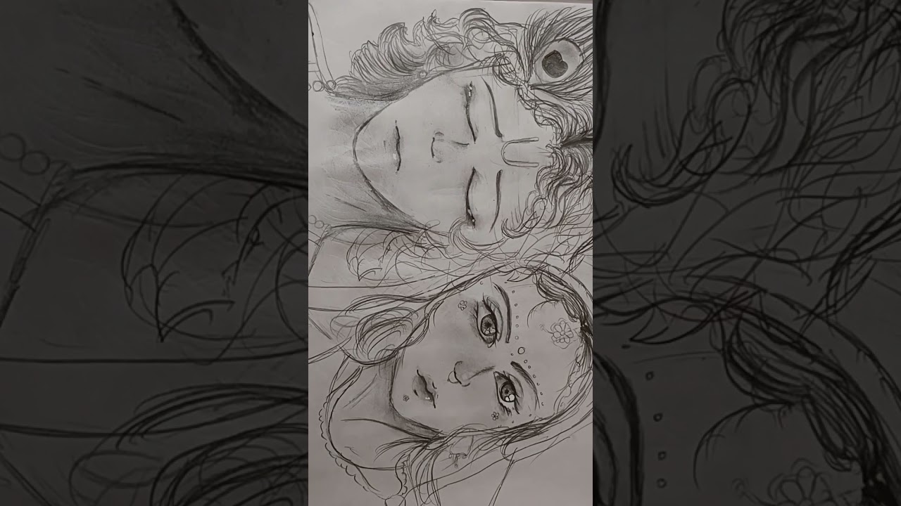 radha krishana drawing trend. 