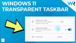 how to make the taskbar transparent in windows 11