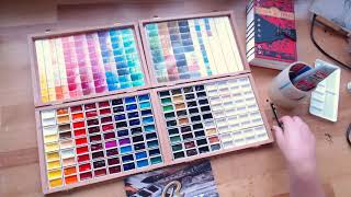 Rembrandt watercolor Studio paint boxes - set up