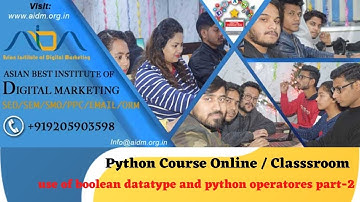 use of Boolean Datatype and Python Operatores Part-2 | Python Course in Hindi | AIDM