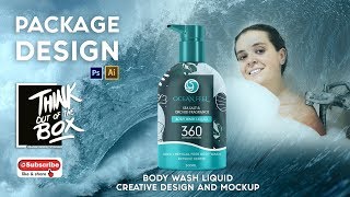 Illustrator tutorial Body wash liquid bottle creative graphic design &  Packaging Mockup