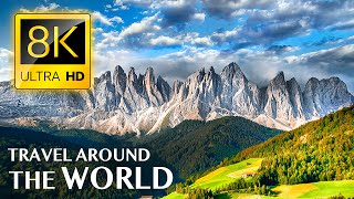 TRAVEL AROUND THE PLANET EARTH with RELAXING MUSIC 8K ULTRA HD