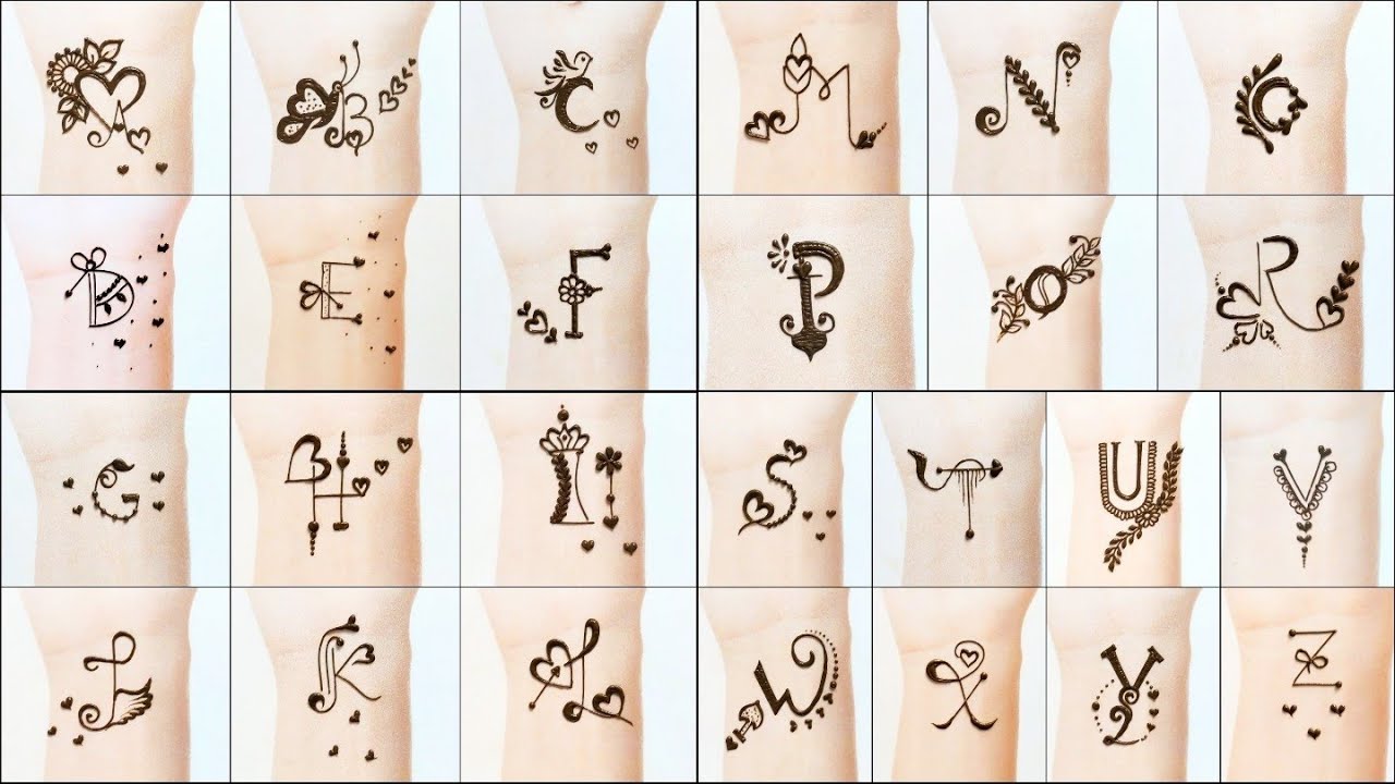 Download 🔥 World's Top Best 🔥 Alphabet Mehndi Tattoo Designs ❤️All New Unique A2Z ❤️ Letter Mehndi Designs