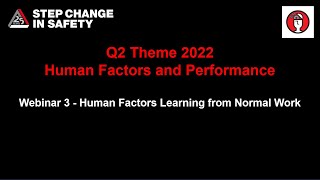 Webinar 3 Introduction to Learning from Normal Work
